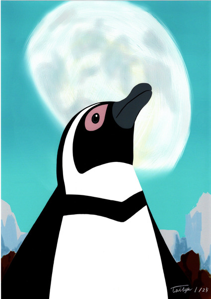 ペンギンと真昼の月