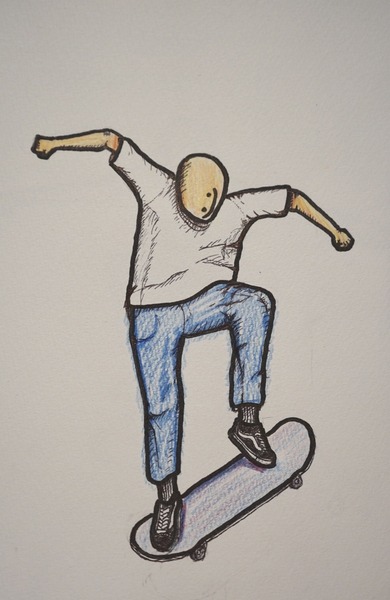 スケートしてる少年