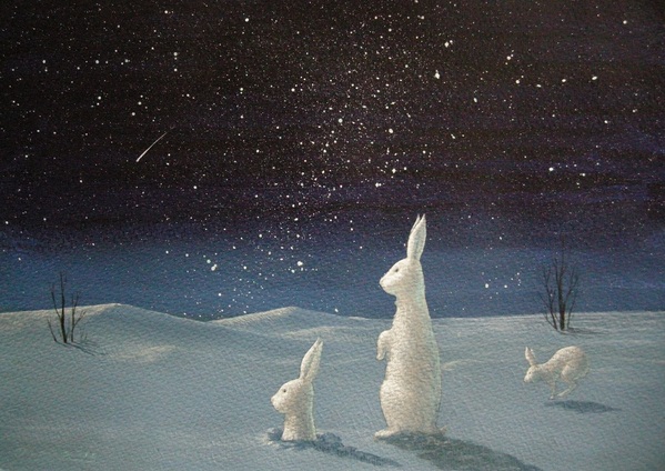 雪原の橇ウサギ