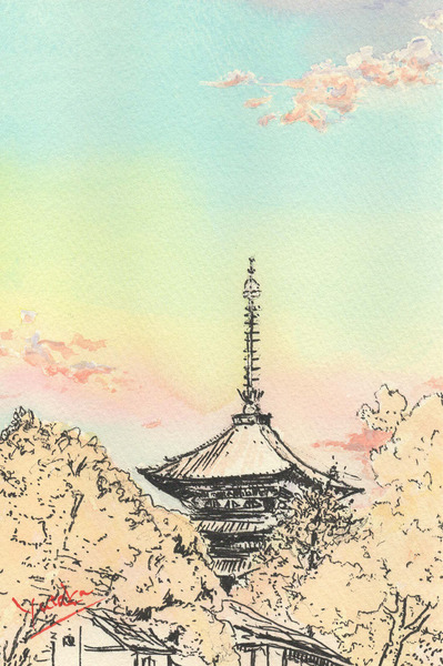 透き通る興福寺五重塔