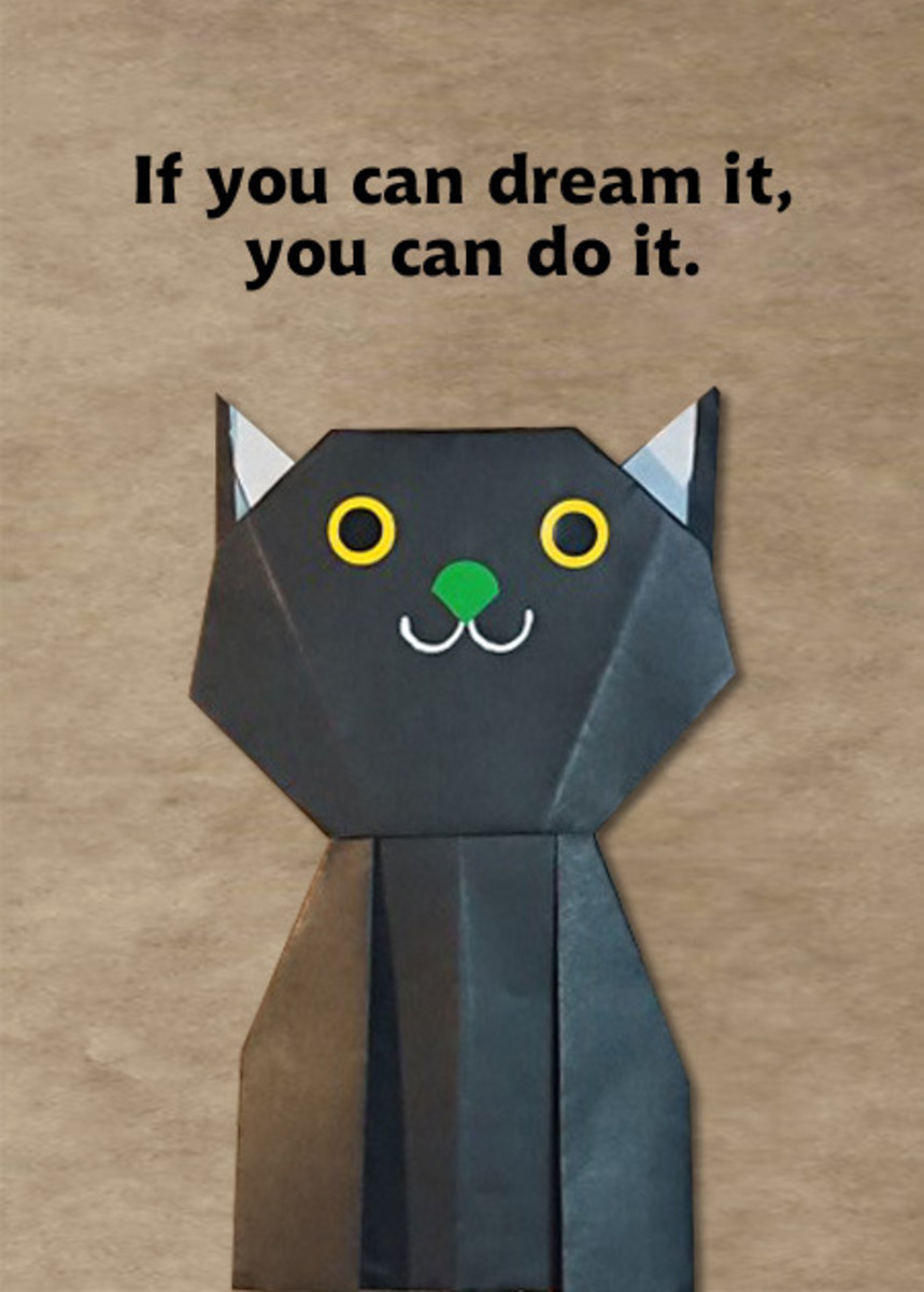 【折り紙でデザイン絵画】猫★夢を見ることができれば、それは実現できるよ。