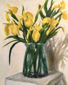 작품명:「Yellow irises」 작가명:「Emiri」 코멘트:「綺麗な黄色です。明るい作品に仕上げました。今の時期に見る花ですね。オイルパステルで重厚感ある作品に仕上げました。」 ART-Meter