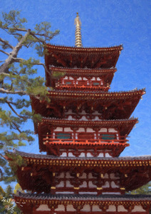 작품명:「West Pagoda of Yakushiji Temple」 작가명:「みけなーご」 코멘트:「昭和の時代に再建された西塔もすでに40年以上経過しました。」 ART-Meter