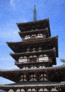 작품명:「East Pagoda of Yakushiji Temple」 작가명:「みけなーご」 코멘트:「1300年以上立ち続けている白鳳時代の塔です。」 ART-Meter