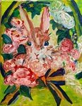 「Rabbit and flower motif」