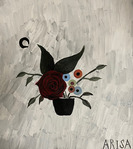 「Rose in a black vase」